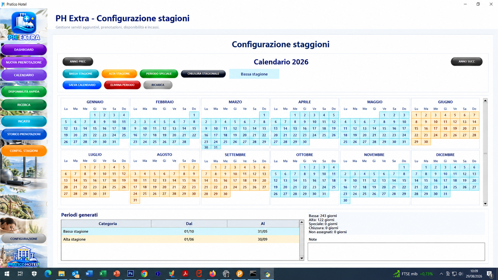 Configurazione delle stagioni