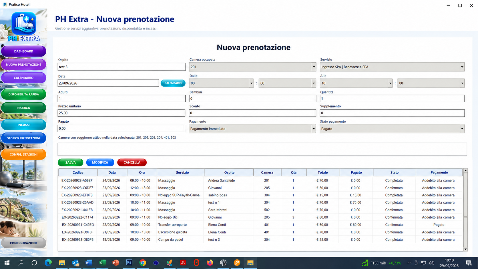 Gestione e modifica delle prenotazioni